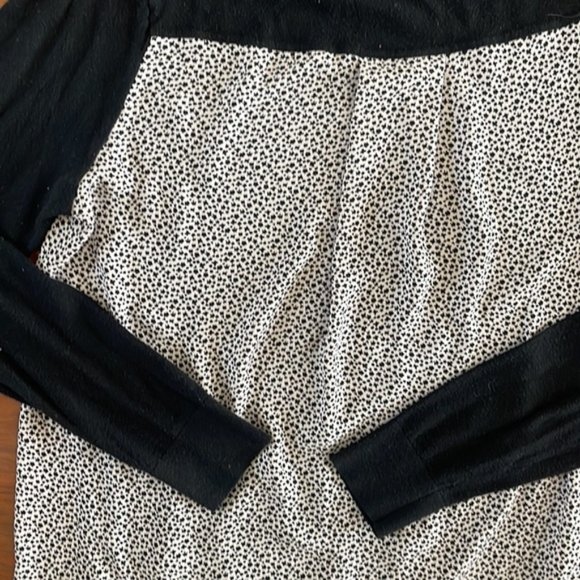 Loft Black Light Long Sleeve Sweater Sheer Star Cheetah Print Back Blouse - Picture 9 of 11